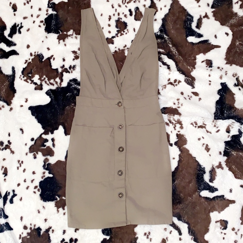 Army green low cut dress thing